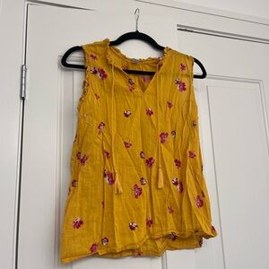 Floral Yellow Sleeveless Top